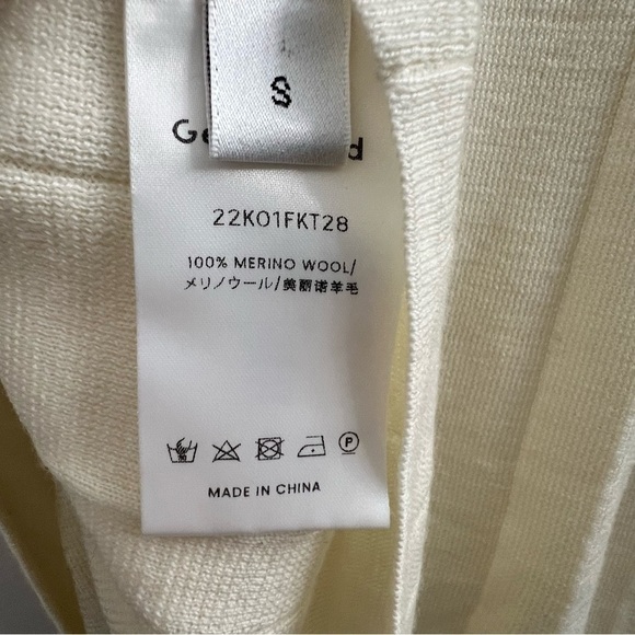 Gentle Herd Merino Wool Short Sleeve Sweater T Shirt, cream, S (photo shows tan) - Picture 4 of 5